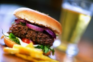 a burger and beer