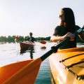 a couple kayaking