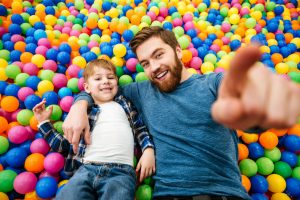 father and son having fun