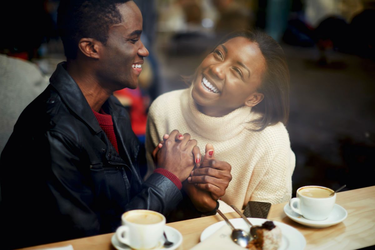 young couple having breakfast